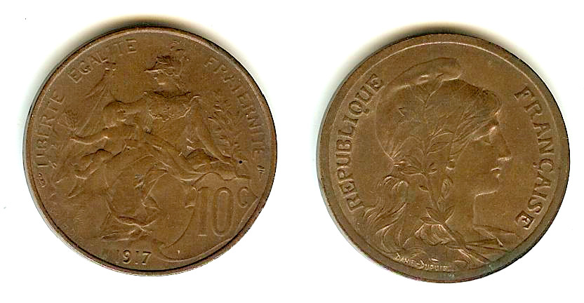 10 centimes Daniel-Dupuis 1917 SUP+
